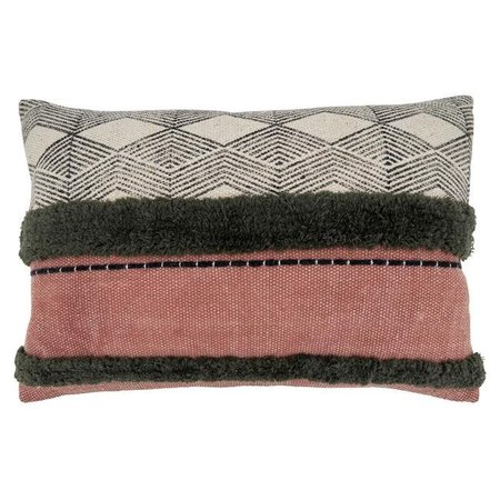 SARO LIFESTYLE SARO 7143.M1624BC 16 x 24 in. Oblong Modern Pillow Cover with Printed & Tufted Design 7143.M1624BC